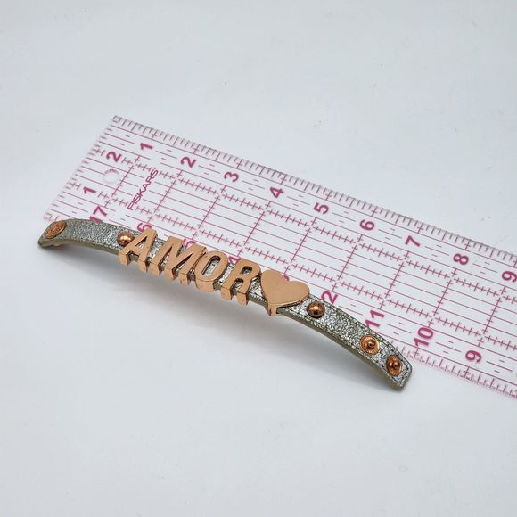 BCBGeneration Amor Love Heart Metallic Leather Cuff Bracelet - Picture 7 of 7